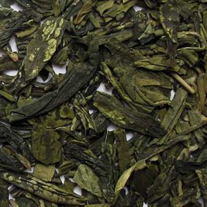 A sample of Dragonwell (Long Jing) tea.