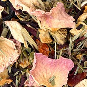 A sample of Organic Hibiscus Delight tea.