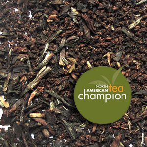 A sample of TCTC Breakfast Blend tea with award graphic "North American Tea Champion."