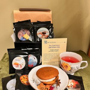 Fall/Winter tea experience gift box with individually packaged servings of tea.