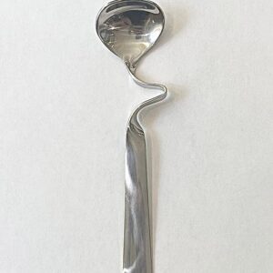 Stainless steel honey spoon.